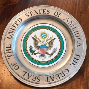 RWP Wilton Pewter plate United States seal Vintage